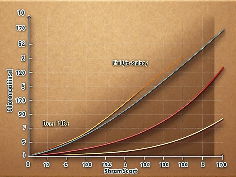 An infographic showing flow rate calibration curves for different ice drip tower configurations. X-axis plots valve aperture (0–100%), Y-axis shows drops per minute (0–120). Three colored lines represent coarse/medium/fine coffee grinds intersecting with ice mass contour lines. Background shows a muted coffee stain texture.