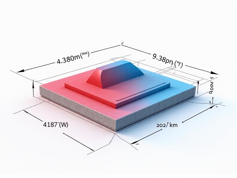 A technical diagram showing exaggerated surface deviations on a tamper base, highlighted in red and blue gradients. The schematic style includes measurement labels in micrometers, with cross-sectional views illustrating peaks and valleys. A minimalist design with a white background and annotations in black font.